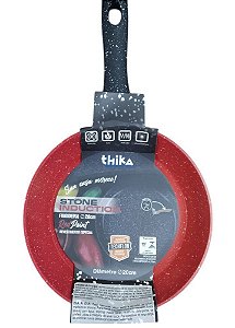 Frigideira 20cm Antiaderente Stone para Indução e Gás Vermelha