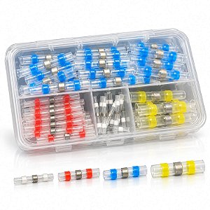Kit 65 Conectores Termorretráteis com Solda para Emenda de Fios e Cabos