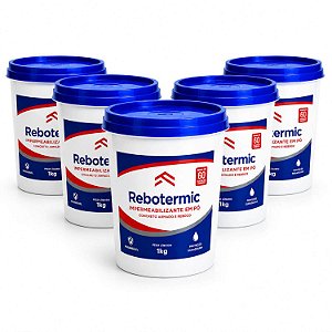 Kit 5 Rebotermic Impermeabilizante em Pó 1kg para Pisos e Paredes
