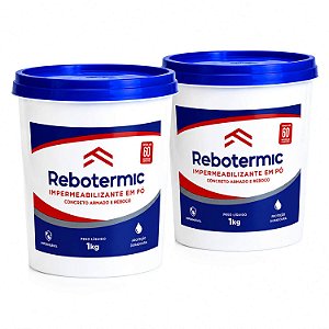 Kit 2 Rebotermic Impermeabilizante em Pó 1kg para Pisos e Paredes