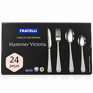 Faqueiro Hammer Victoria 24 Peças em Aço Inox para 6 Pessoas