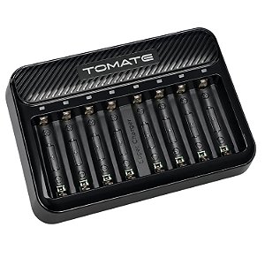 Carregador Inteligente para 8 Pilhas AA e AAA com Indicador Led USB