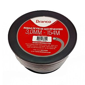 Fio Nylon C/ Aço Branco 3mm 154mtr Roçadeira