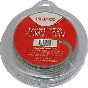 Fio Nylon C/ Aço Branco 3mm 35mtr Roçadeira