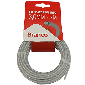 Fio Nylon C/ Aço Branco 3mm 7mtr Roçadeira