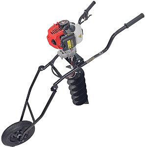 Perfurador De Solo Kawashima Broca De 20cm Com Carrinho