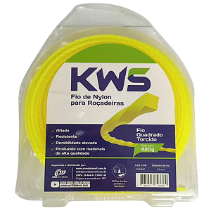 Fio Nylon Quadrado Torcido 3mm 420g Kws Alta Qualidade - Amarelo