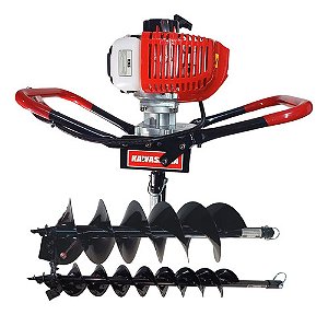 Perfurador De Solo 52cc Kawashima Com Broca 10 E 20 Cm