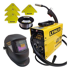 Inversora Solda MIG Lynus Lim-140 Mascara, Arame E Esquadro