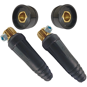 Par Conector Inversora De Solda 9mm Kit 2 Machos 2 Fêmeas Lynus