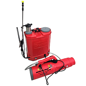 Pulverizador Costal Branco A Bateria Com Turbo Nebulizador - Vermelho