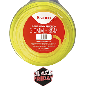 Fio Nylon Roçadeira Redondo 3.0mm Branco Rolo Com 35 Metros