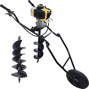 Perfurador De Solo Lynus 52cc Broca 20, 30cm E Carrinho R32m