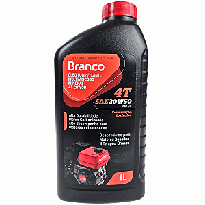 Óleo Lubrificante Mineral 20W50 Motor 4 Tempos 1L Branco