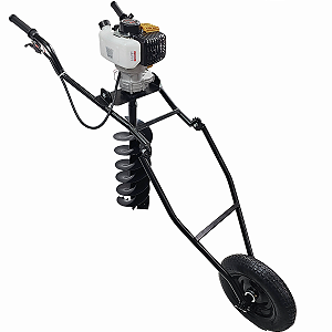 Perfurador De Solo 52cc Buffalo Broca 20Cm E Carrinho R32M