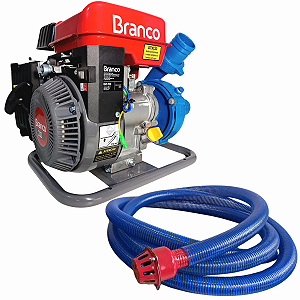 Motobomba Centrífuga 3cv B4t 703 Branco com 6Mt de Mangueira