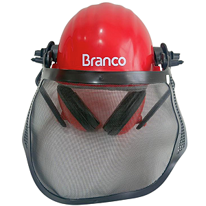 Capacete Acoplado Abafador Para Motosserra Roçadeira Branco