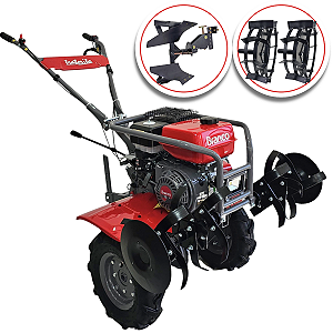 Motocultivador 7,5HP Branco Arado Reversível + Roda de Ferro