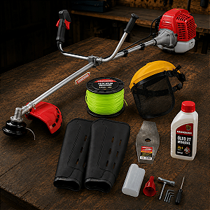 Roçadeira Gasolina 52cc Kawashima Bcj Com Kit Roçador