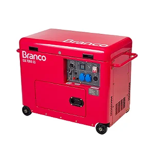 Gerador Diesel Silencioso Branco BD 7000 7kW Portátil Monofá