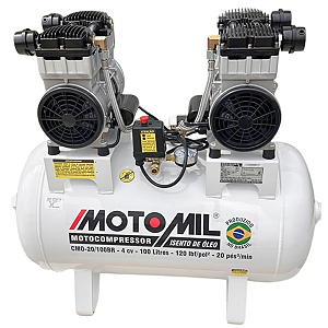 Compressor Odontológico Motomil CMO-20/100BR 100L Sem Óleo