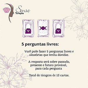 Leitura de Tarô - Cinco perguntas livres