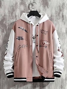 casaco estampado c/ capuz