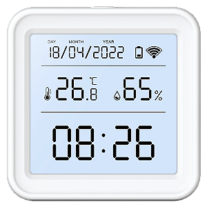 Sensor de Temperatura e Umidade WiFi, Vida Inteligente, Luz de Fundo, Higrômetro, Termômetro, Suporte Alexa, Google Home Assistant