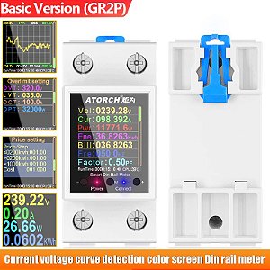 Medidor de Energia, KWh Power Metering, Relé Temporizador, Controle Remoto, Smart Life APP, 2P, 63A