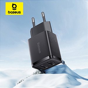 Carregador USB Baseus Portátil com Porta Dupla, 10.5W, Compatível com iPhone, Huawei, Xiaomi