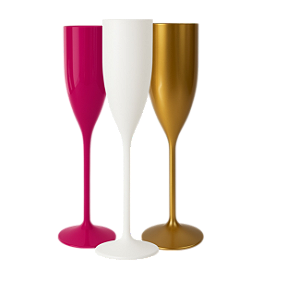 Taça de Espumante/Champanhe 160ml - Cores Leitosas - Kit Com 50