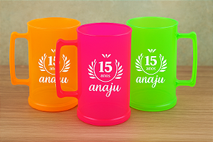 Canecas Chop Translúcidas 400ml Personalizadas - Kit Com 30
