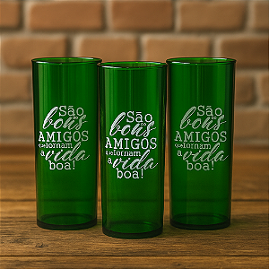 Copos Long Drink Translúcido 300ml Personalizados - Kit com 50