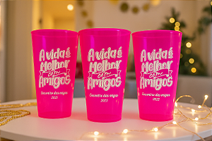 Copos Twister Translúcido 400ml Personalizados - Kit Com 100