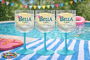 Taças Gin Bicolor Transparente 580ml Personalizadas - Kit Com 10