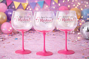 Taças Gin Bicolor Transparente 580ml Personalizadas - Kit Com 40