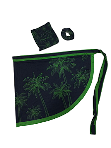 Combo Verão Pareo curto + scrunchie (rabicó) + bolsinha