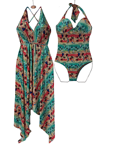 KIT VESTIDO PONTAS + MAIÔ UV FPU50