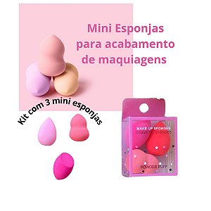 Kit Mini Esponjas Faciais para acabamento de maquiagem