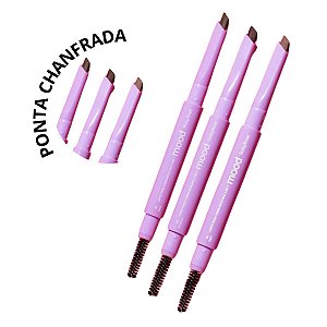 Lápis de Sobrancelhas 2 em 1 Ponta Chanfrada com escovinha Mood Ruby Rose