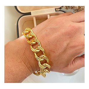 Pulseira Elo Real Folheado a Ouro