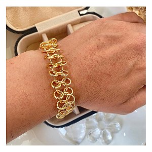 Pulseira Elos Dourados Banhado a Ouro