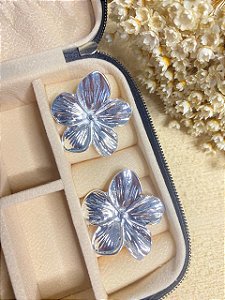 Brincos Flor de Prata Folheado