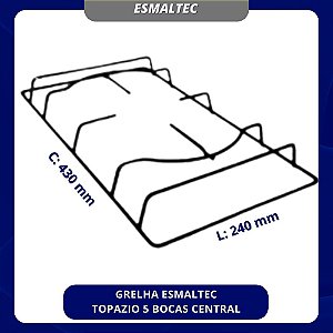 GRELHA ESMALTEC TOPAZIO 5 BOCAS CENTRAL