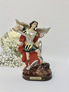 São Miguel Arcanjo - manto vermelho (20cm)