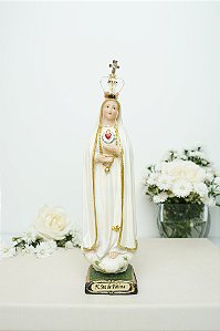 Nossa Senhora de Fátima Coração - com coroa - 26 cm