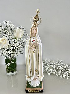 Nossa Senhora de Fátima Coração - com coroa - 26 cm