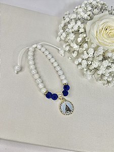 Pulseira de pérola em regulagem - Nossa Senhora  Aparecida