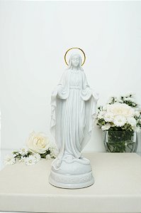 Nossa Senhora das Graças - 20 cm - resina branca