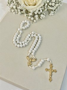 Terço Cristal Espírito Santo Branco